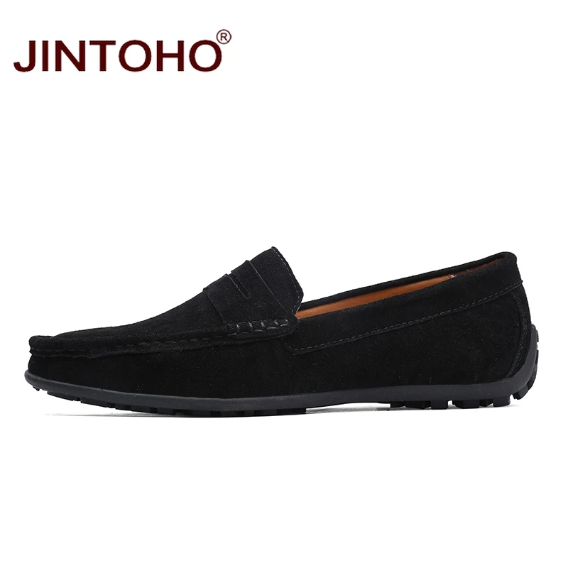 Туфли JINTOHO мужские кожаные и замшевые Брендовые повседневные топ-сайдеры без