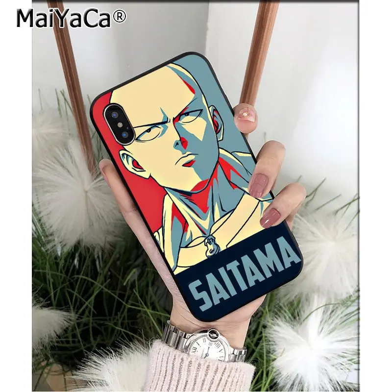 MaiYaCa ONE PUNCH MAN Saitama аниме Силиконовый ТПУ мягкий черный чехол для телефона для iPhone 6S 6plus 7plus 8 8Plus X Xs MAX 5 5S XR