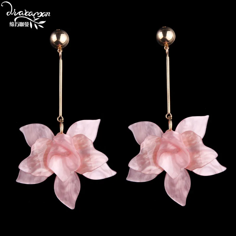 Dvacaman,, висячие серьги с большим цветком, женские, Boho, этнические, макси, массивные серьги, свадебные украшения, подарки,, ZZ16 - Окраска металла: 3