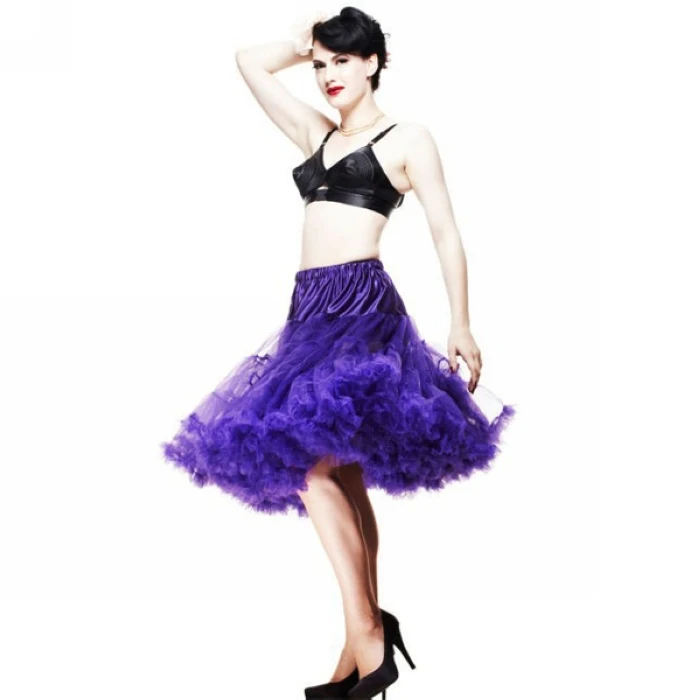 purple 20 цветов 65 см Женская мини-юбка из мягкой ткани длинная Сексуальная плиссированная шифоновая подкладка «рокабилли» юбка-пачка из тюля для девушек - Цвет: purple