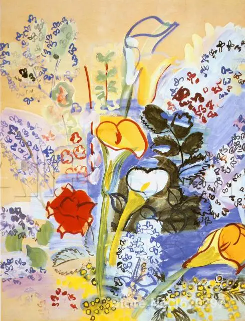 

Современная картина, букет в абстракции d Arums от Raoul Dufy, высокое качество, ручная работа