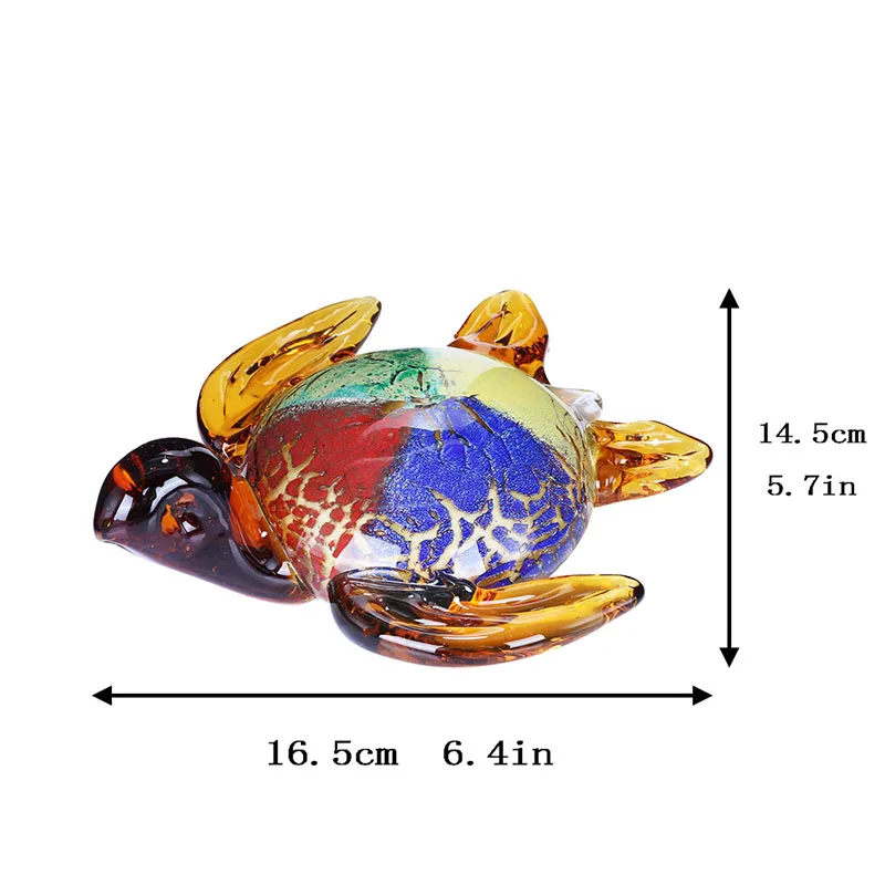 H&ampD Handmade Colored Sea Turtle Sculpture Art Glass Blown Animal Figurine For Home Living Room Decorative Birthday Gifts | Дом и сад