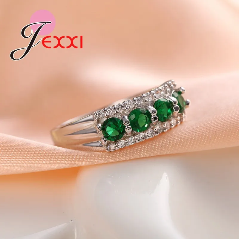 Женское кольцо из серебра 925 пробы с круглым кубическим цирконием|925 sterling silver