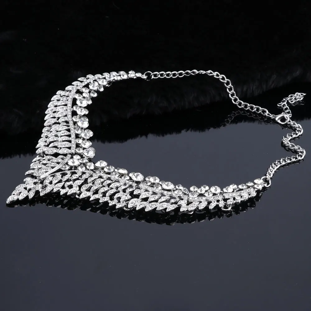 OEOEOS серебряный цвет стразы свадебные ювелирные наборы классические листья в