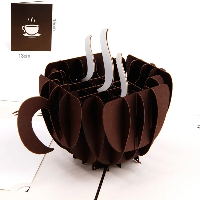 3 шт./лот кофе kirigami оригами Бумага искусство и ремесла 3d лазерная резка День
