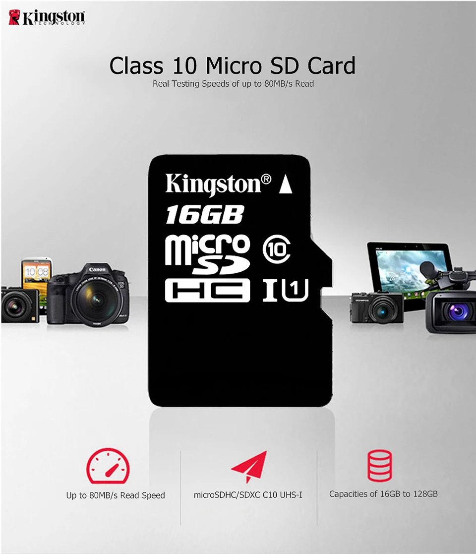 Kingston Micro SD карта 16 Гб карта памяти Mini carte sd SDHC/SDXC TF карта флэш 16 Гб UHS-I для автомобиля gps Navi ation и смартфона