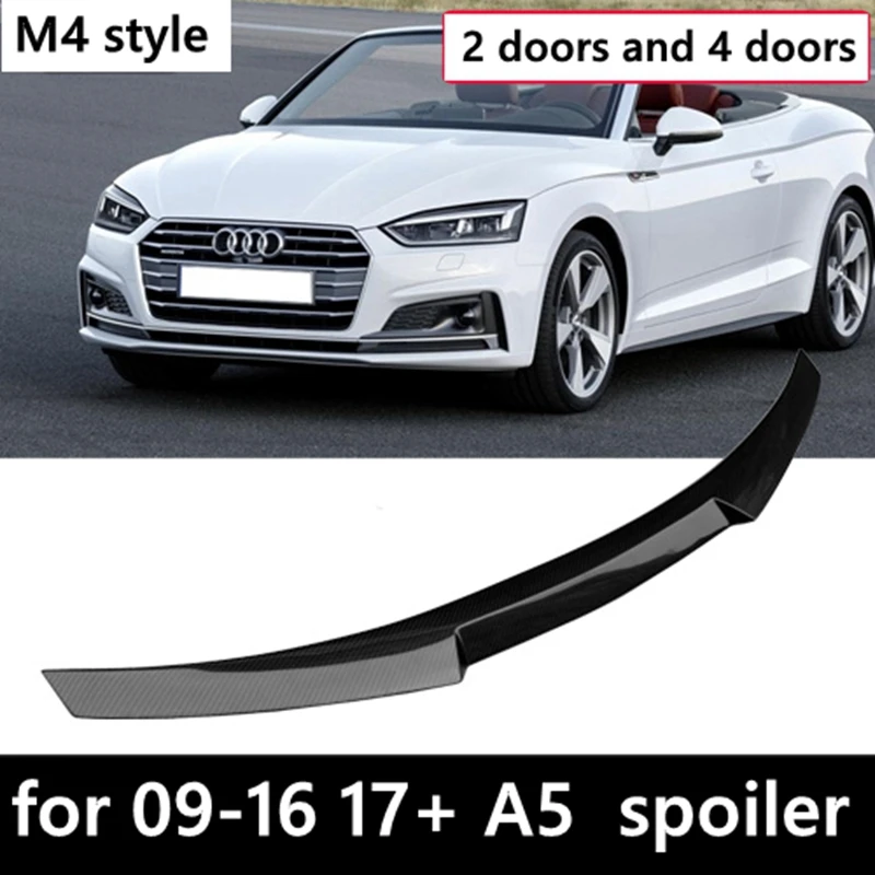 Для Audi A5 углеродного волокна задний спойлер 2 двери купе 2009- 4 Двери Седан+ крышка багажника M4 Стиль