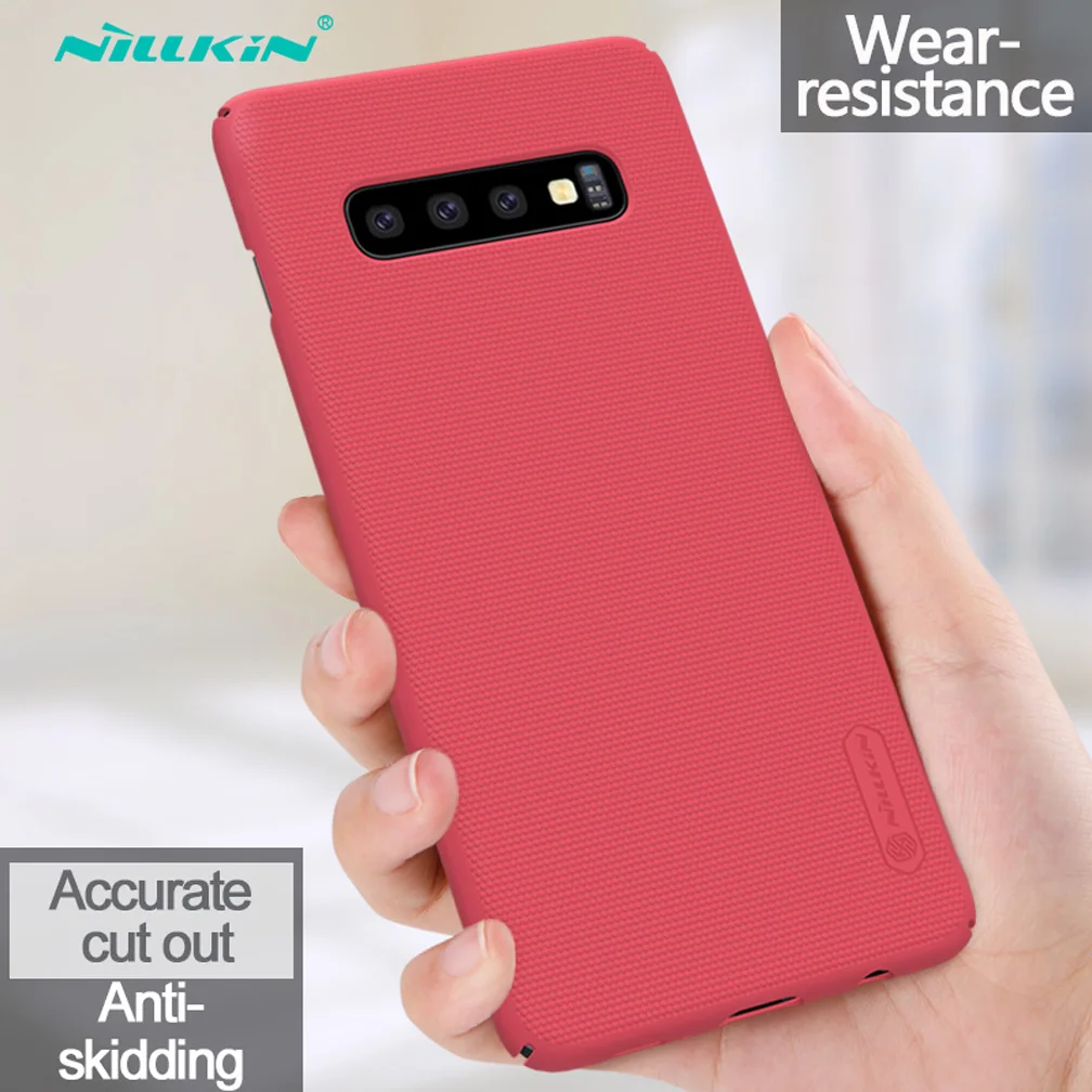 Red Для samsung Galaxy S10/S10+ Plus чехол NILLKIN супер матовый защитный жесткий чехол-накладка для samsung S10e чехол+ подставка для телефона - Цвет: Red