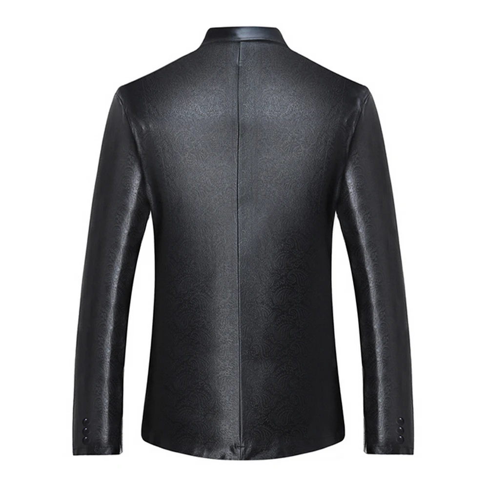 Золото Блестящий Блейзер Для мужчин с покрытием металлик ночной клуб S пиджак