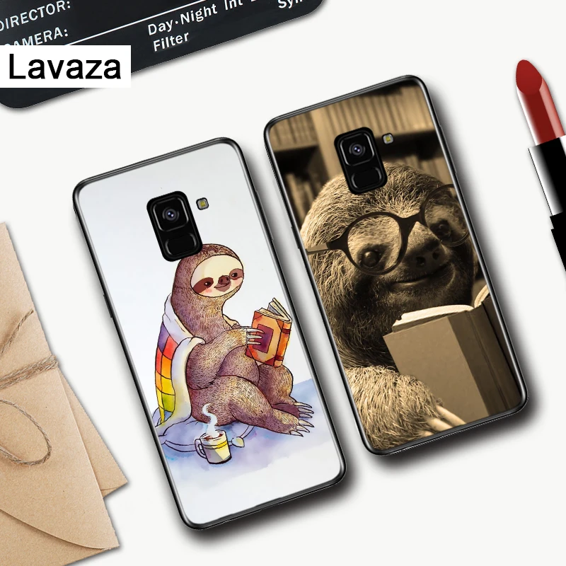 Серый Ленивцы и цветами силиконовый чехол для Samsung A2 Core A3 A5 A6 плюс A7 A8 A9 A10 A30 A50 A60 A70