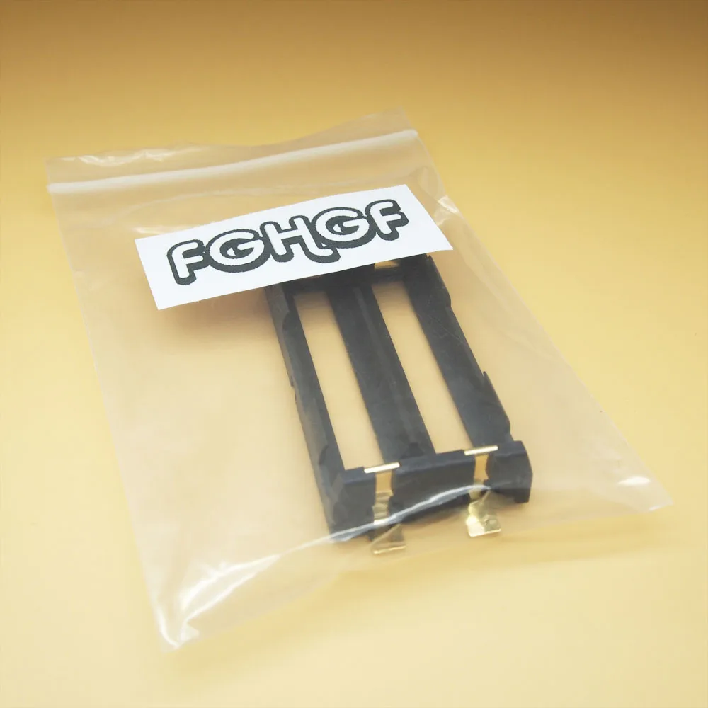 10pcs SMD gold plated pins 2 Pack 18650 battery holder size: 77.1X39.80X14.90mm |