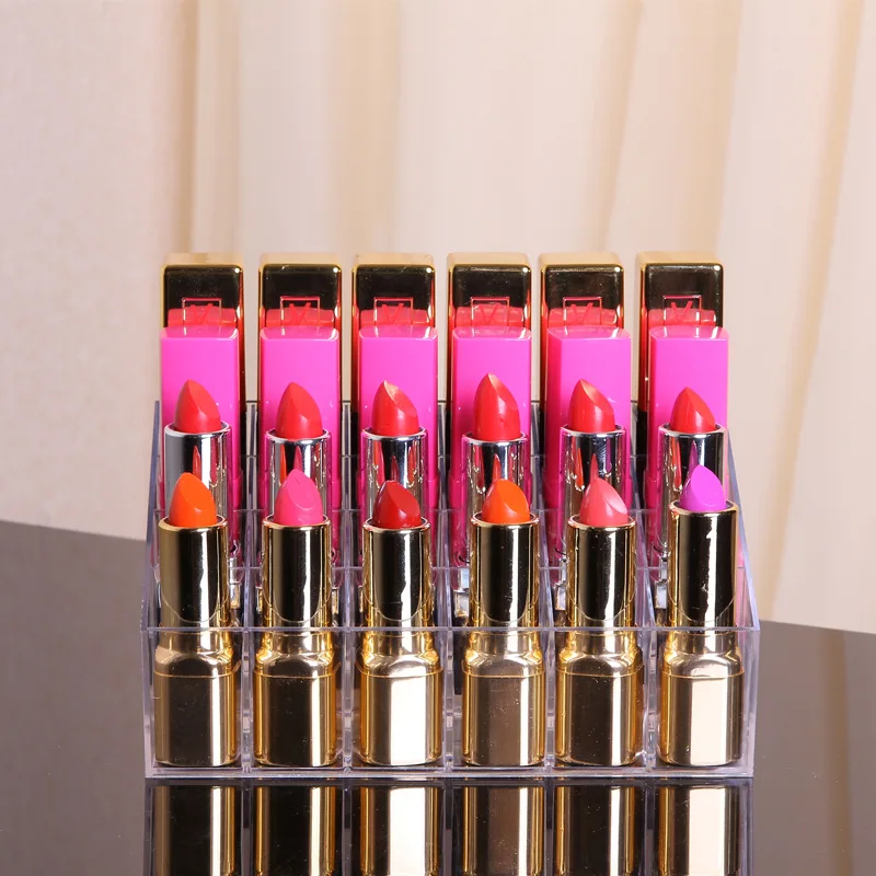 24 ячейки для губной помады акриловая коробка хранения косметики прозрачный