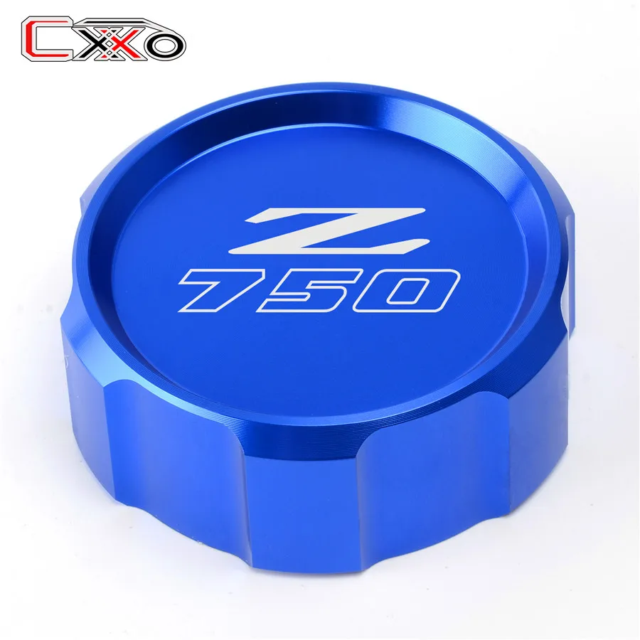 front blue Для Kawasaki Z750 Z 750 2007-2012 2008 2009 2010 2011 мотоцикл Красный спереди и сзади цилиндр для жидкости мастер Крышка Резервуара - Цвет: front blue