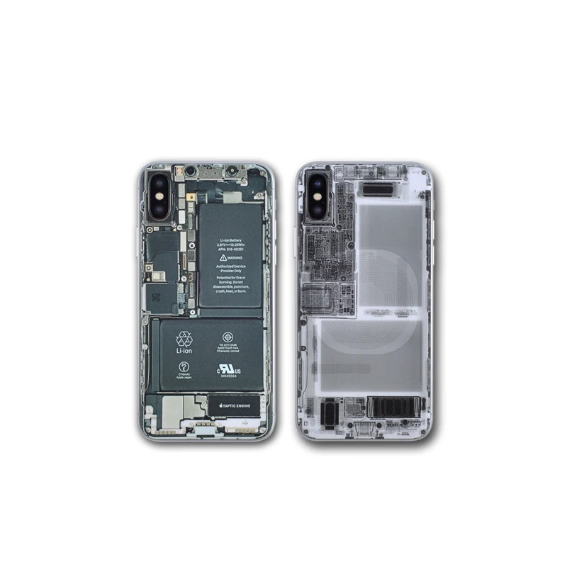 X-ray и печатная плата камуфляжная прозрачная задняя пленка для iphone X DIY наклейки для Apple iphone 10 Полная защита задней панели