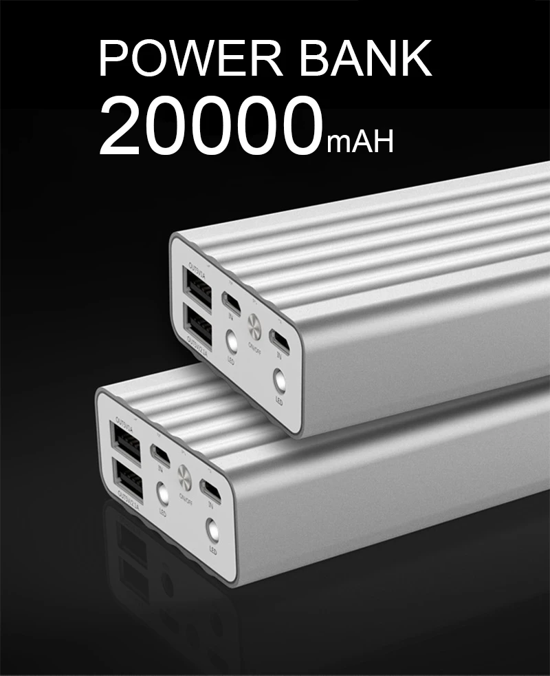 REMAX power Bank, 20000 мА/ч, двойной USB, портативный, быстрая зарядка, внешний аккумулятор, зарядное устройство для iPhone 6, 6s, смартфонов