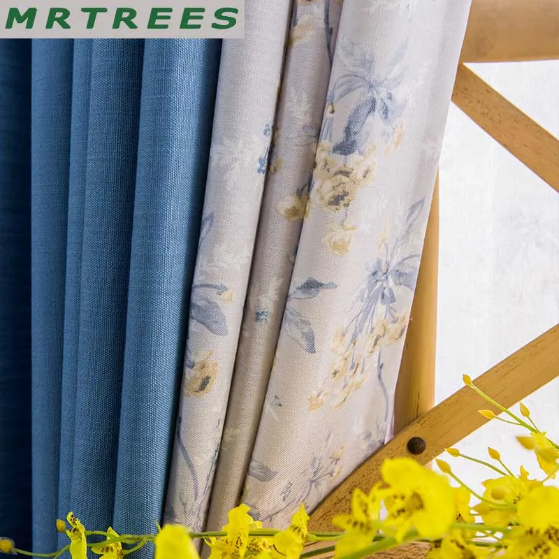 MRTREES мода печать сращивание шторы для гостиной спальни блэкаут ны кухни короткие