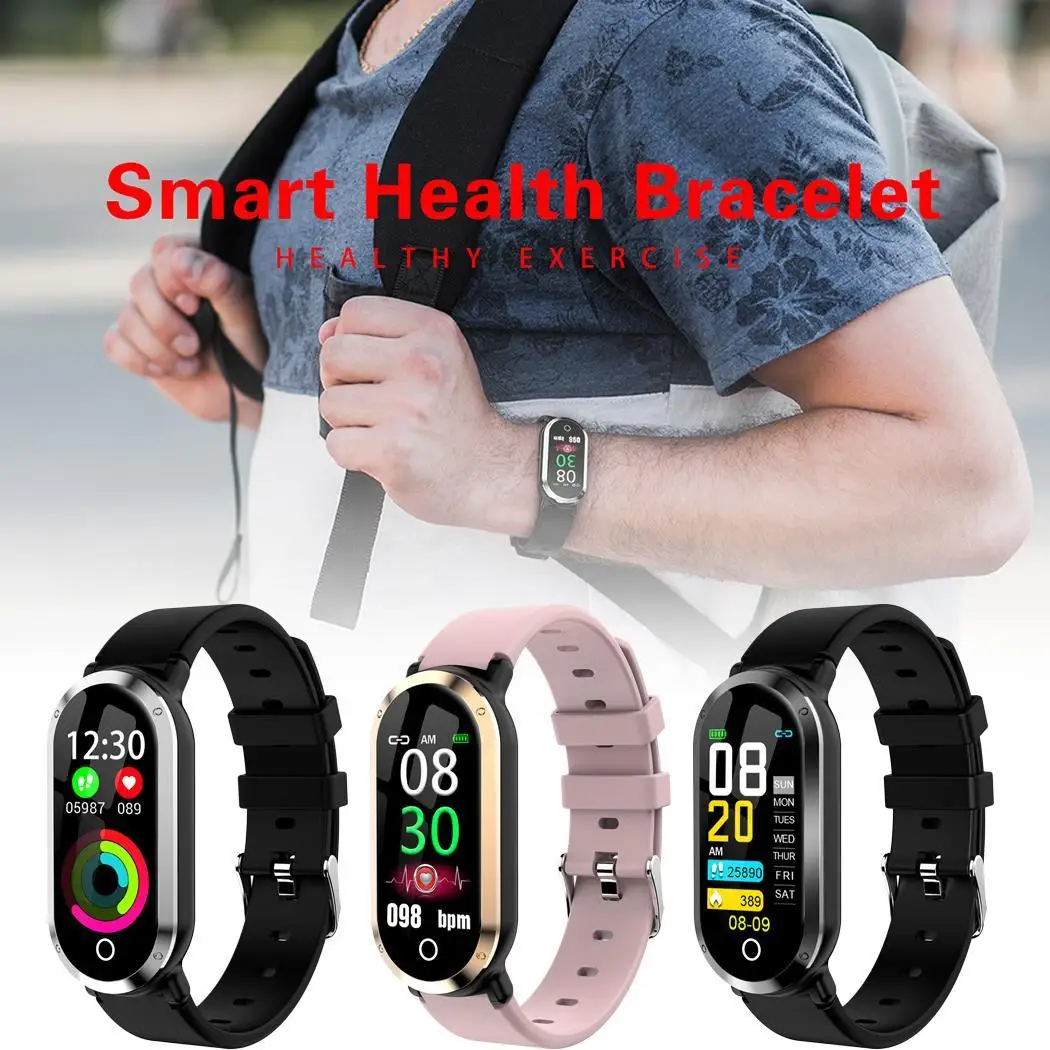 T1 цветной экран умный Браслет Bluetooth спортивный Сенсорный Тип сердечного ритма 90