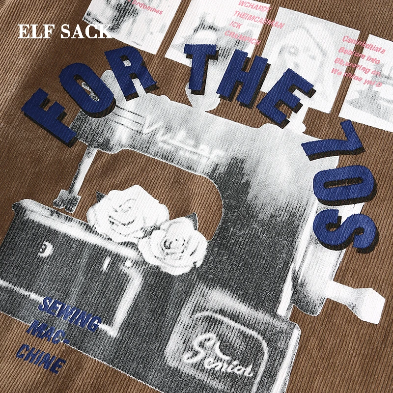 ELFSACK Осенние новые женские пальто хлопковые повседневные однотонные куртки с