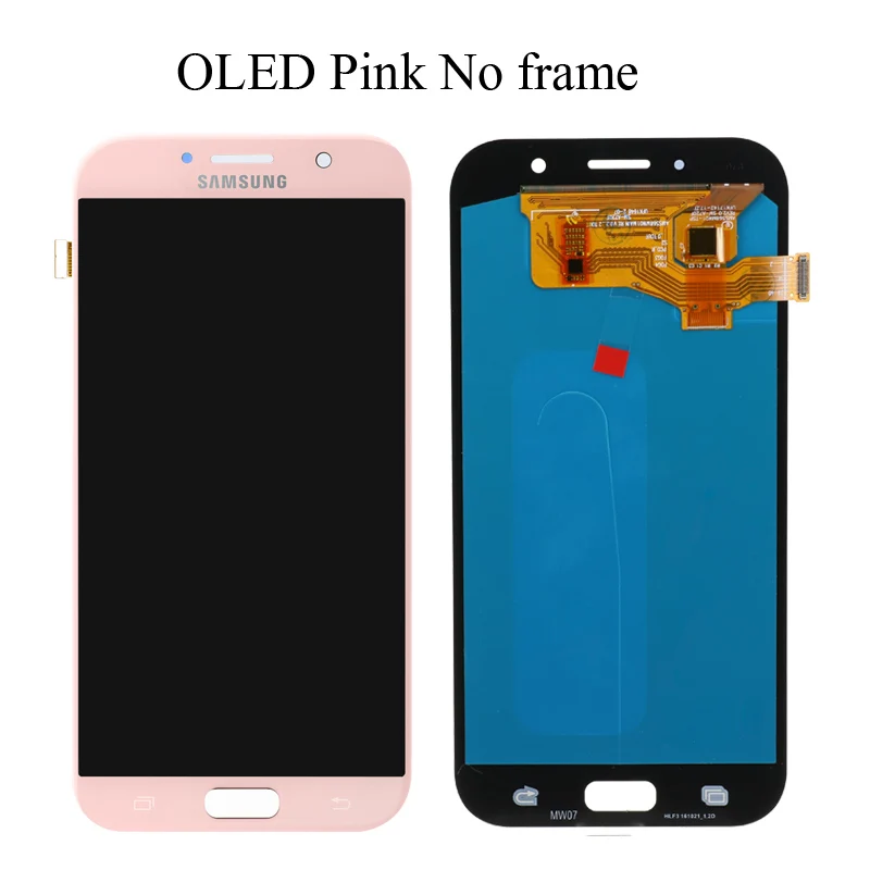 Pink OLED Super Amoled 5," lcd для Samsung Galaxy A7 A720 A720F дисплей кодирующий преобразователь сенсорного экрана в сборе lcd для Galaxy A7 Duos - Цвет: Pink OLED
