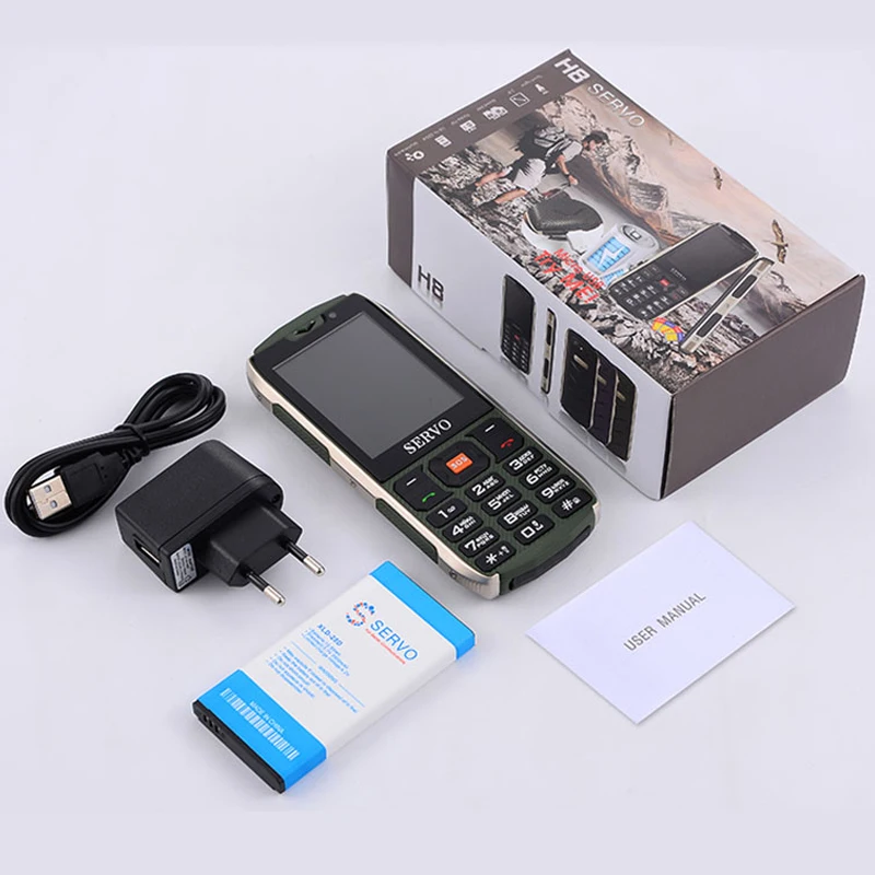 Четыре SIM карты! Внешний аккумулятор! 2 8 дюйма! Большая кнопка 4 карты режима