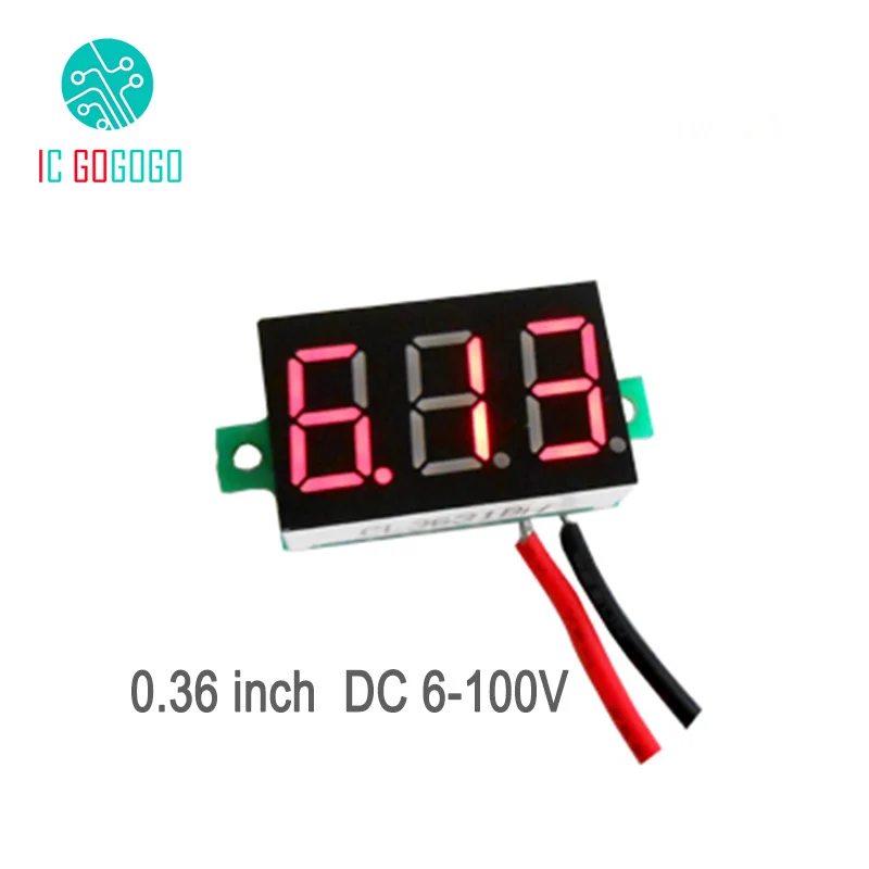 0 36 &quotDC 6 100 в цифровой вольтметр модуль 48 60 72 Красный Синий Светодиодный дисплей
