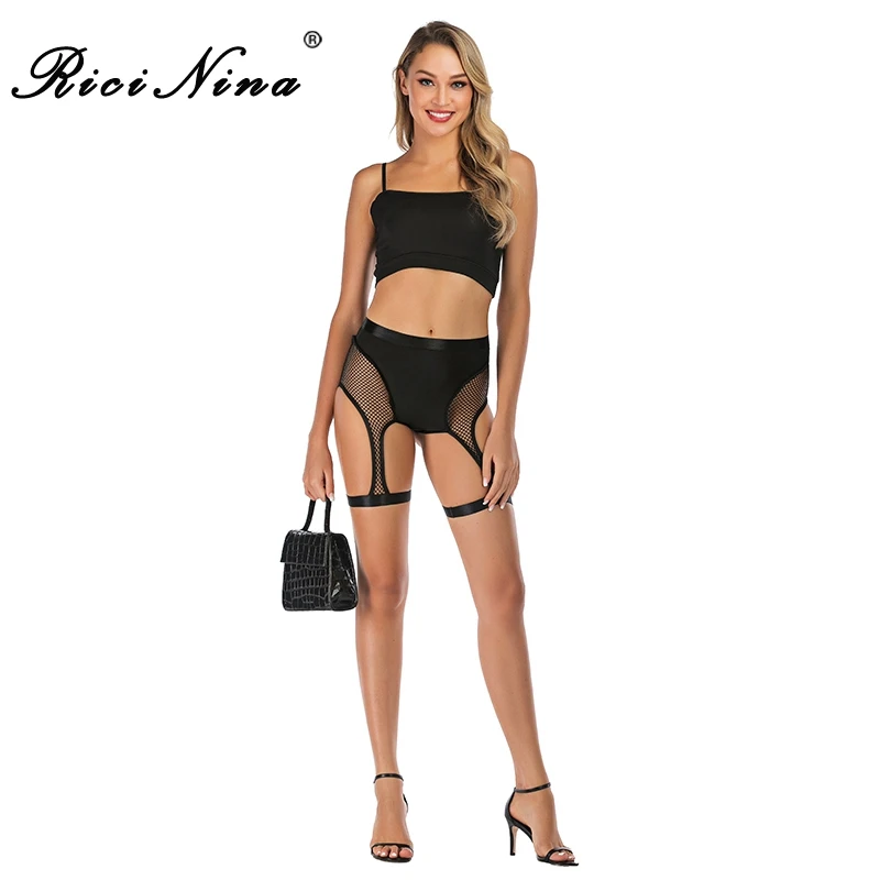 black shorts RICININA, хит, летние открытые шорты, женские, высокая талия, одноцветные, тонкие, женские шорты, сексуальные, вечерние, для ночного клуба, сексуальные шорты - Цвет: black shorts