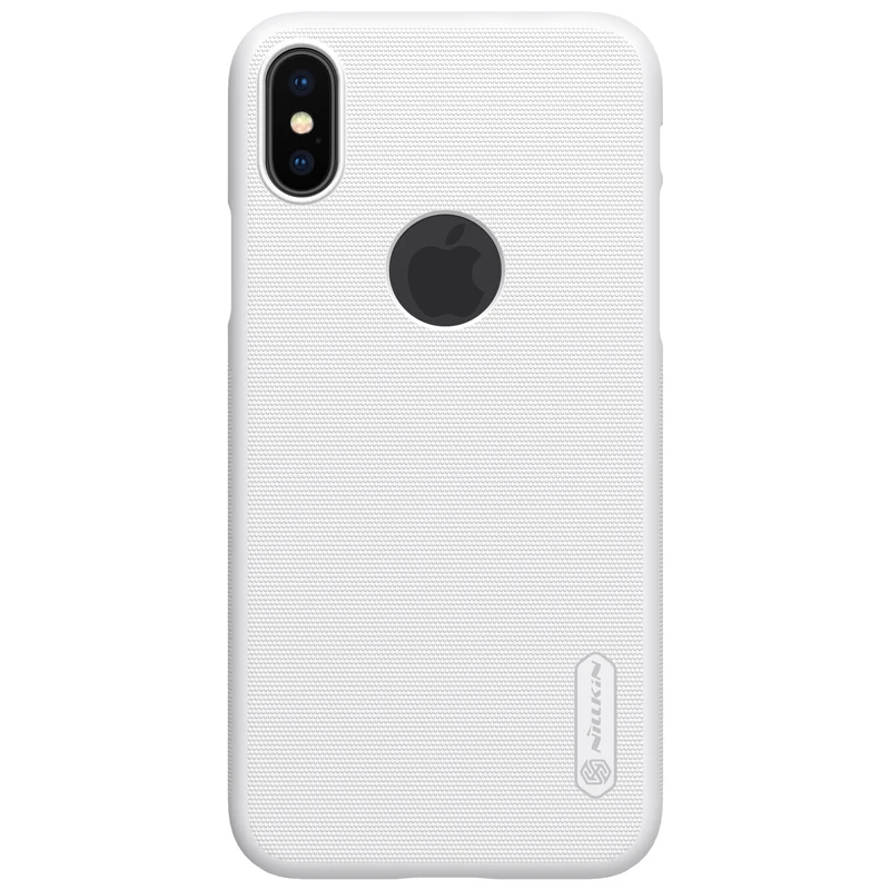 Для iPhone X XS кейс чехол для телефона Супер Матовый Щит Матовая жесткая задняя панель из поликарбоната Черный Защитный чехол для iPhone XS - Цвет: White(LOGO Open)