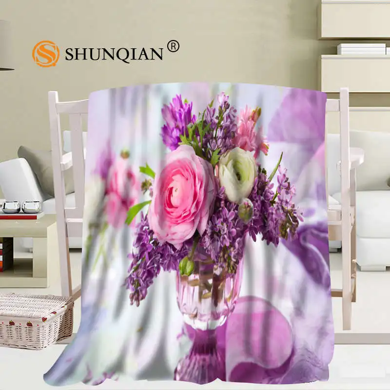 Comprare Personalizzato Viola Lilla Fiori Coperta Morbida Immagine Fai Da Te Decorazione Camera Da Letto Dimensioni 56x80 Pollici, 50X60Inch,40X50Inch A7.10