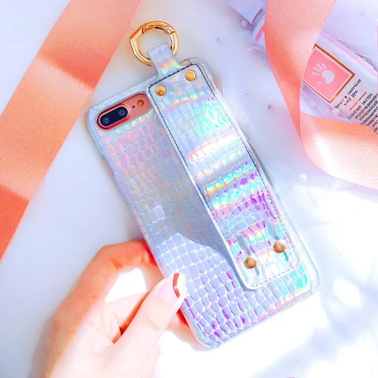 3D крокодиловый Holo кожаный чехол для iPhone X XS MAX XR 10 8 8/7 6 S 6s Plus Чехлы пара голограмма