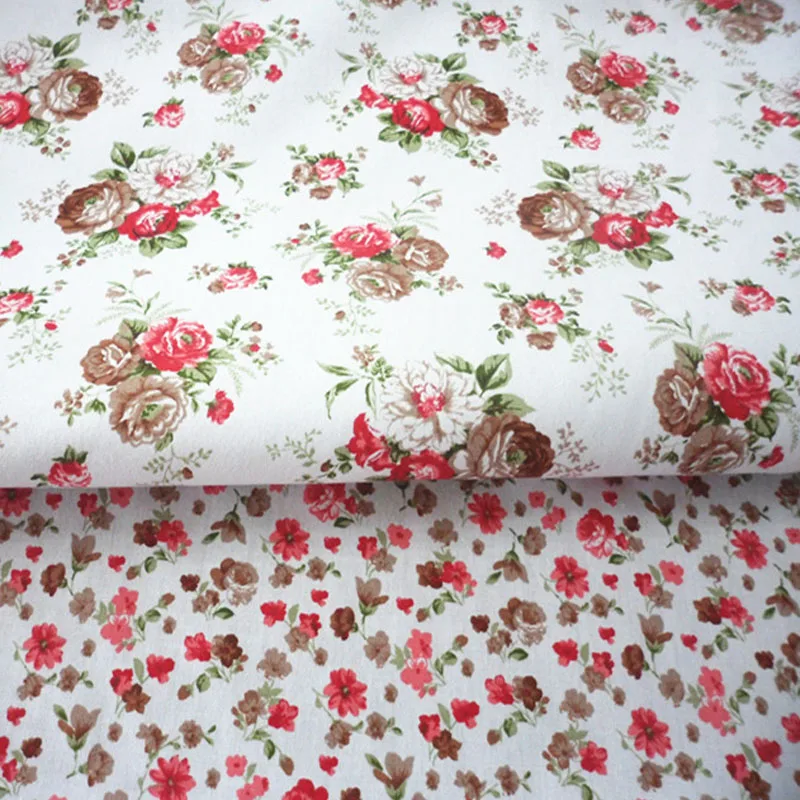 Изящные 50x40 см королевские коричневые по всему цветку хлопчатобумажные тканевые