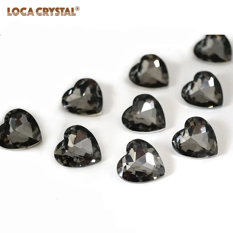 Форма сердца 18 мм с острым задним горным хрусталем декоративный Свободно сидящий