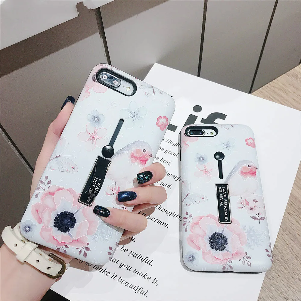 Чехол для телефона в стиле ретро с милым цветком и птицей Iphone XS MAX роскошный