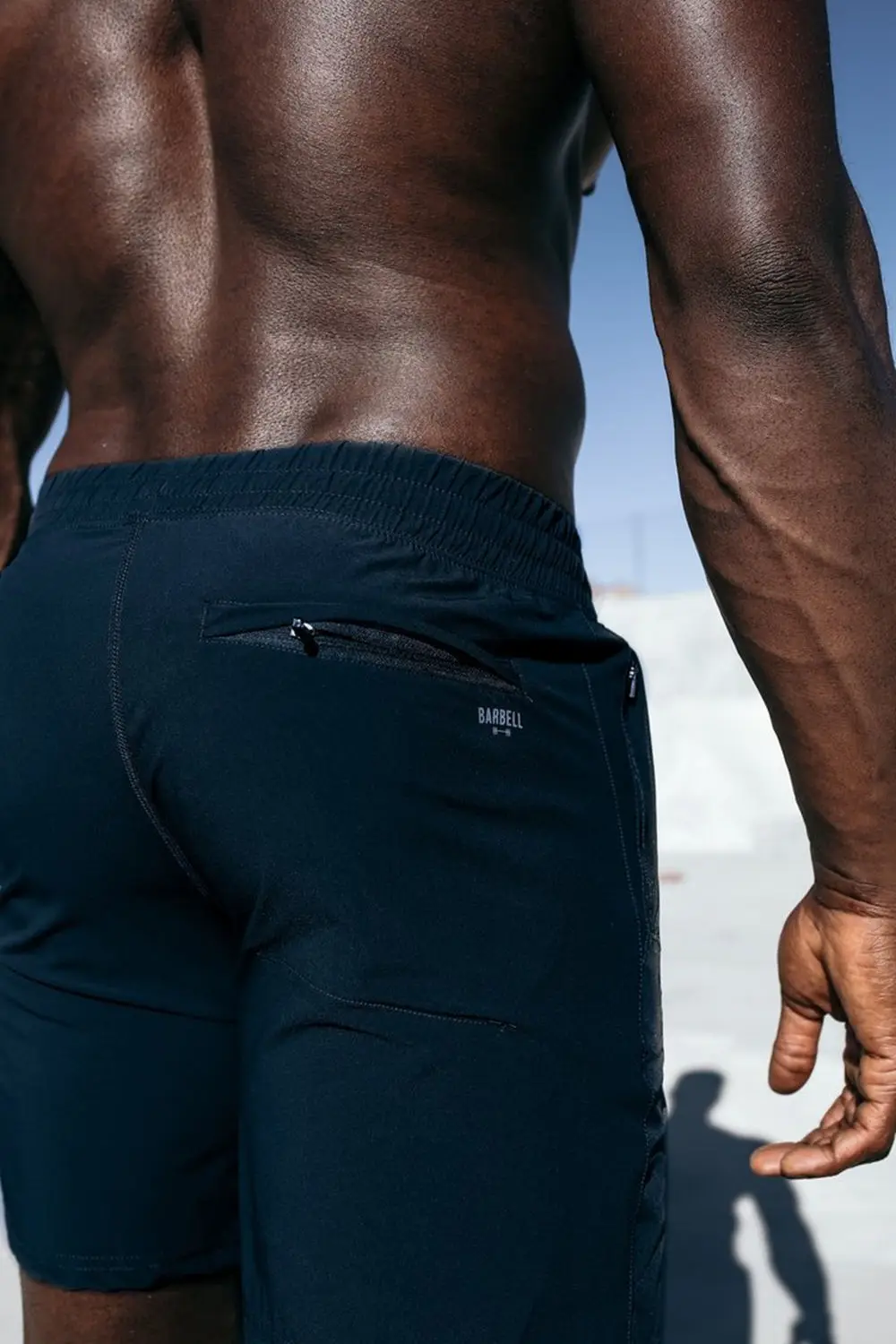 Navy blue Спортивные шорты для бега мужские тренажерный зал для обучения фитнесу Короткие штаны быстросохнущая Пляжные шорты мужской для пробежки тренировки Crossfit брендовые штаны - Цвет: Navy blue