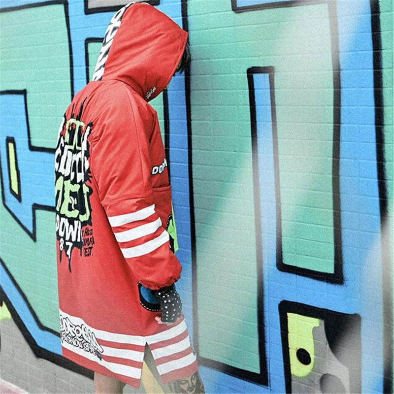 Женская зимняя куртка с принтом в стиле Харадзюку парка оригинальным дизайном