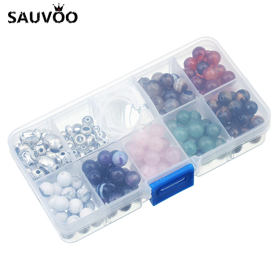 SAUVOO металлические подвески Будды бусы из натурального камня свободные бусины