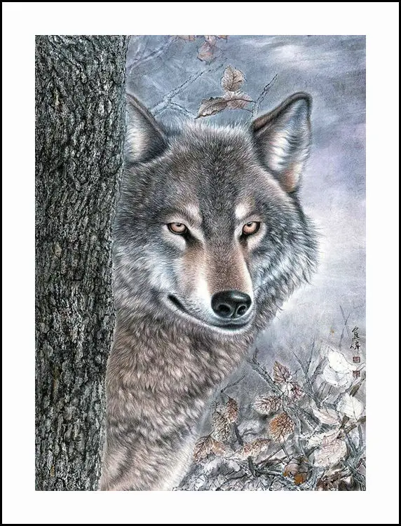 Волк Вышивка поделки алмазов картина 5D крестом мозаика квадратный узор горный