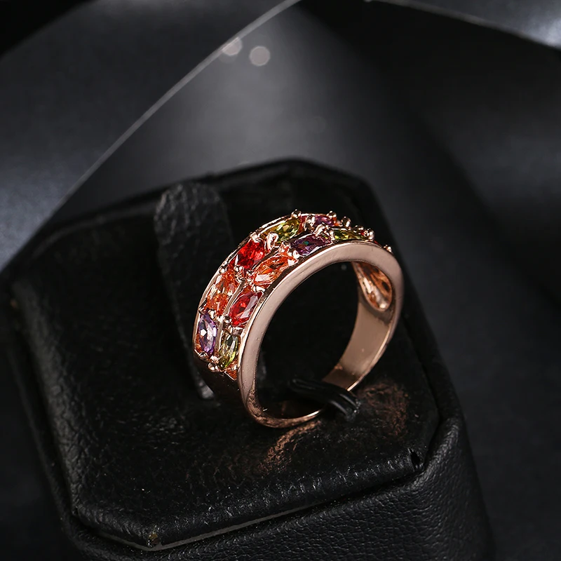 Кольцо Monalisa розовое золотое цветной класс ААА циркониевый новинка 2017|wedding rings|ring