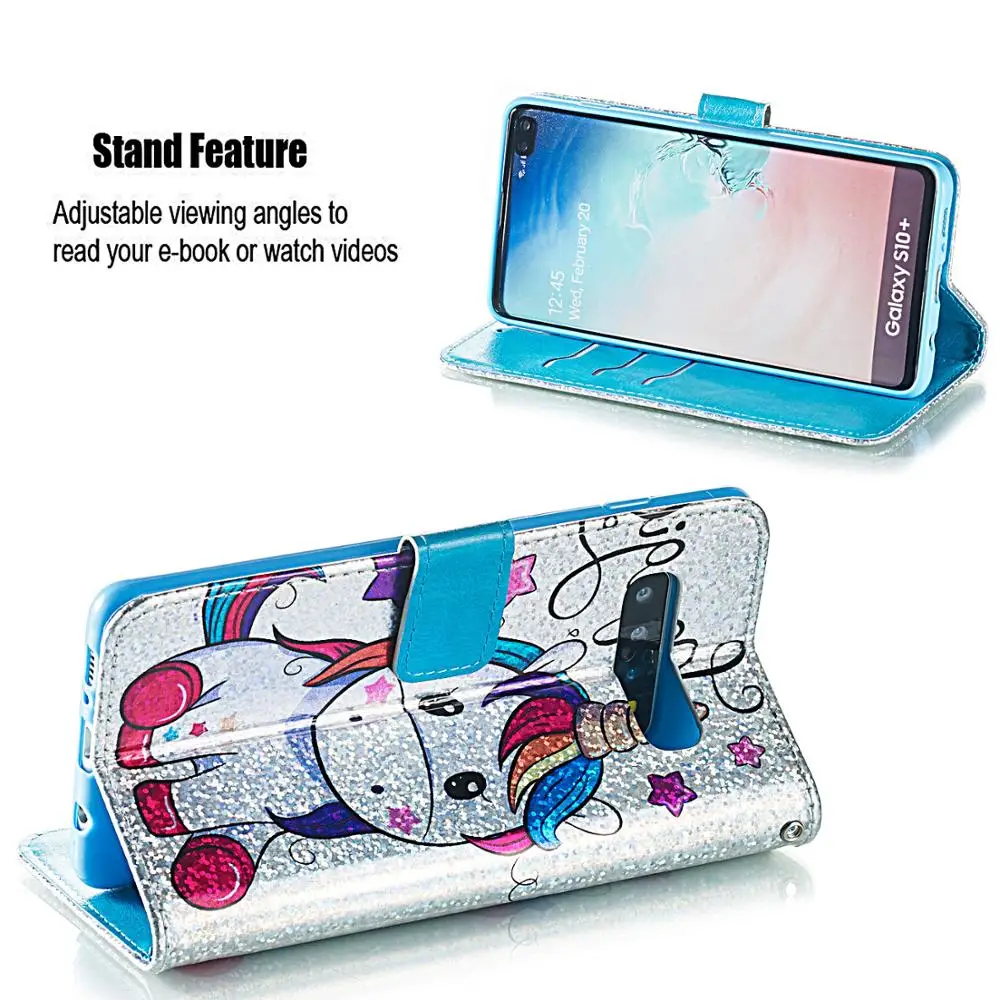 Блеск кошелек чехол для телефона Samsung Galaxy S10e S10 S9 S8 Plus Note 10 A20 A30 A50 A60 A70 слот карт