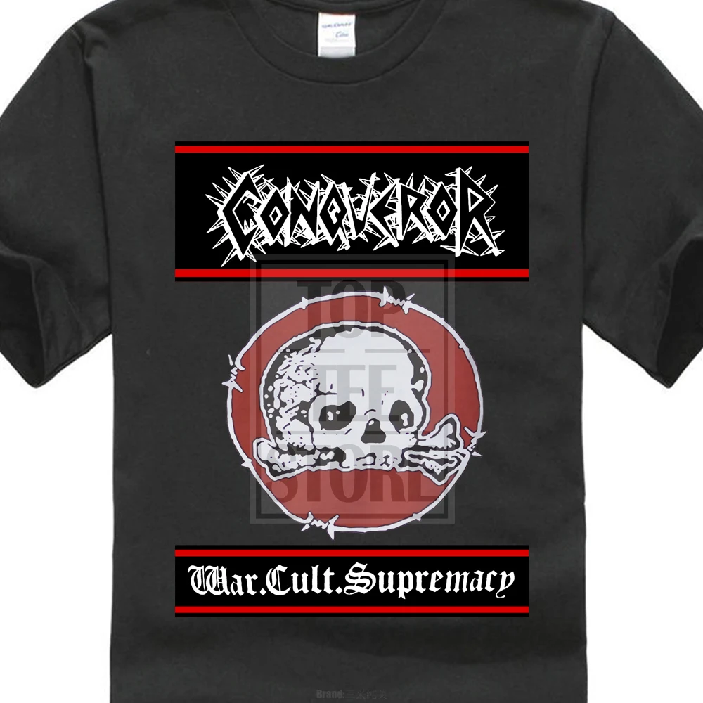 Conqueror War Cult Supremacy 2002 белая футболка с логотипом черепа 100% хлопок серая брендовая