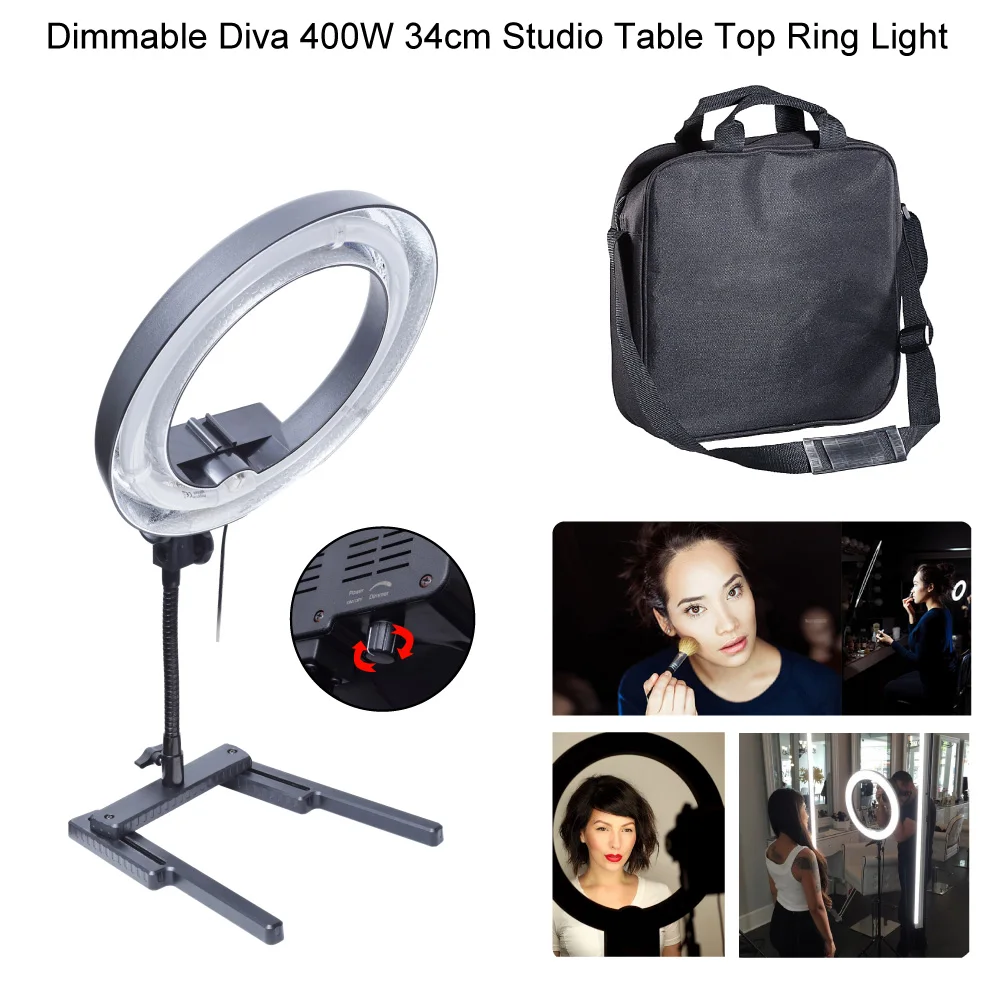 Дива с регулируемой яркостью 400 Вт 34 см студийный Настольный кольцевой