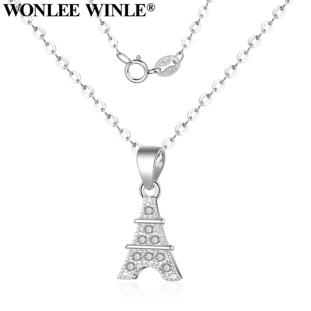 Ожерелье Wonlee Winle из стерлингового серебра 925 пробы с хрустальной подвеской в виде