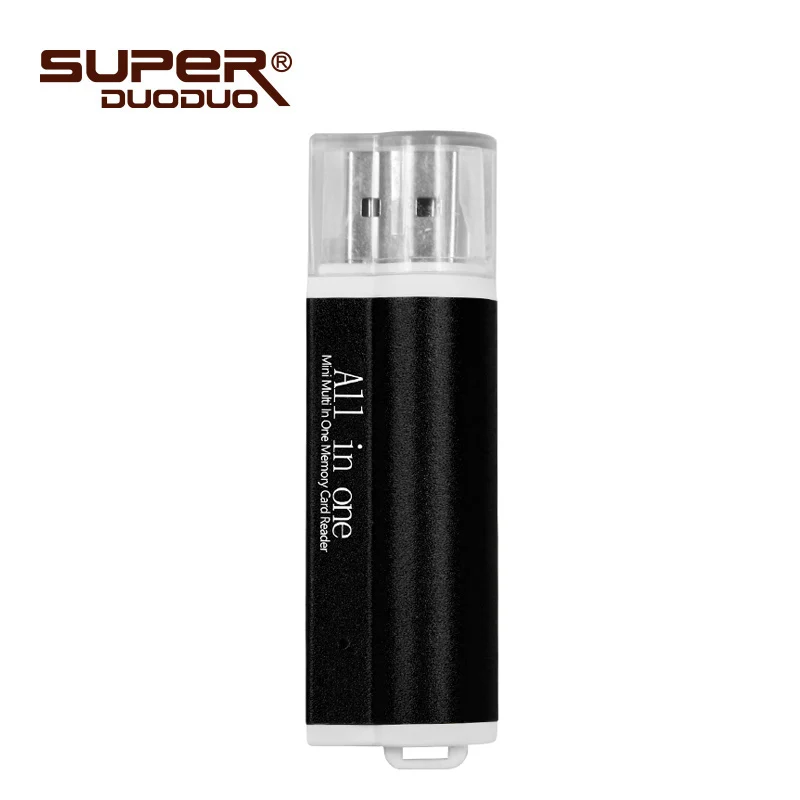 black 4 в 1 Micro USB 2,0 считыватель карт памяти usb адаптер для Micro SD карты TF M2 MMC MS PRO DUO кардридер - Цвет: black