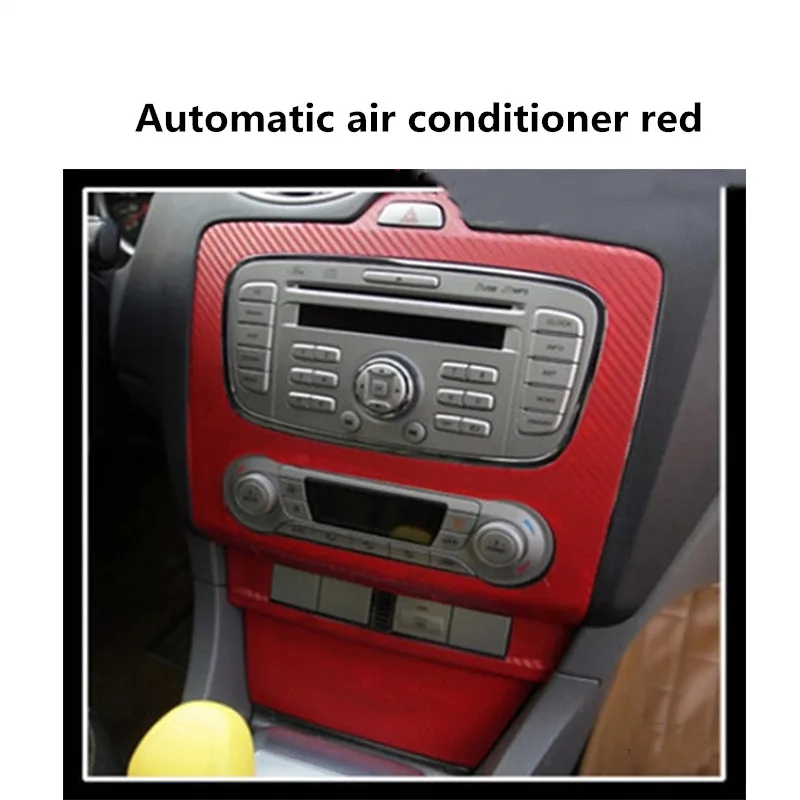 Automatic air red Автомобильный интерьер, Центральная панель управления, наклейки на выходе, наклейка из углеродного волокна, автомобильный Стайлинг для Ford Focus 2 MK2, автомобильные аксессуары - Название цвета: Automatic air red