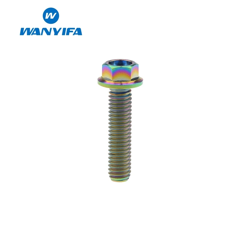 Wanyifa M6x10 15 20 25 30 35, 40 45 50 55 60 65 70 75 80 90 мм с коротким фланцем Головкой Винт С Титановым болтом для велосипедного тормоза Радуга
