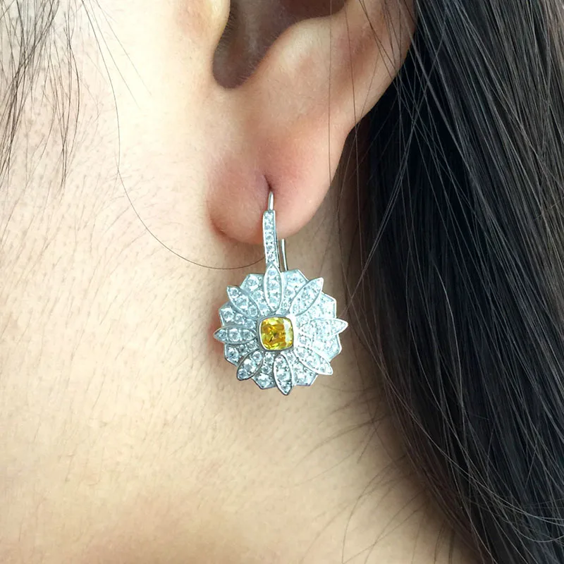 Женские серьги подвески из серебра 925 пробы с гравировкой звезд LD314|earrings for|drop