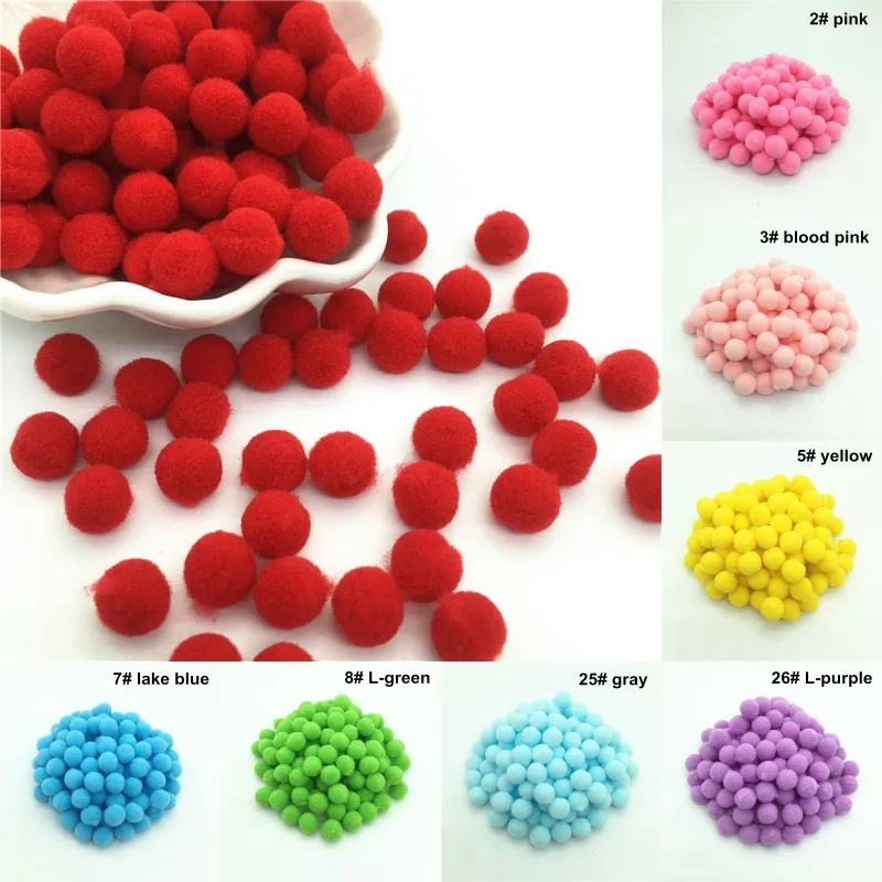 

144 шт., разноцветные помпоны для рукоделия, 15 мм, мягкие помпоны для украшения свадьбы, шитье, аксессуары для ткани