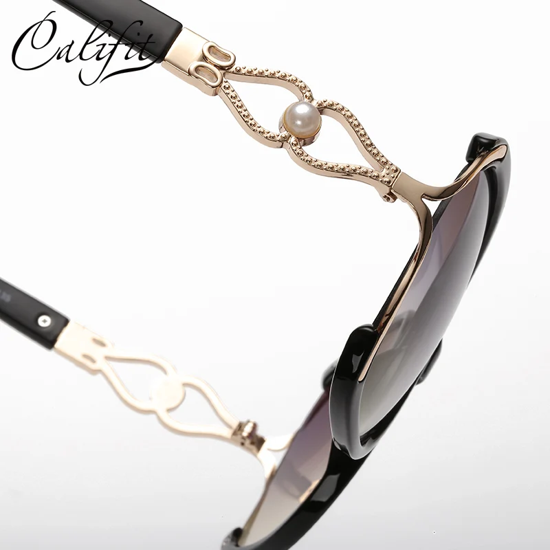 Солнцезащитные очки для женщин Золото огромная оправа женские Роскошные