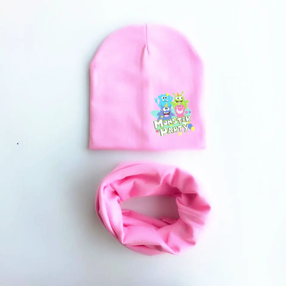 

1 Set Autumn Winter Crochet Baby Girl Boy Beanie Cap Children Hats Toddler Kids Hat Scarf Collars,gorros monster party invierno