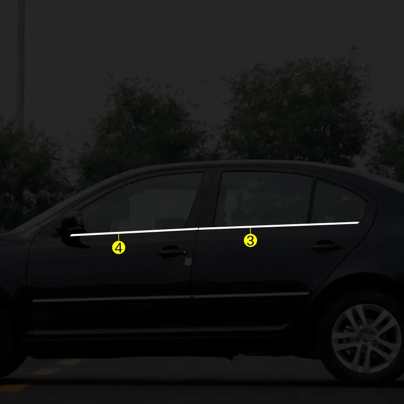 304 отделка окна автомобиля из нержавеющей стали для Skoda Octavia A5 Sedan 2007 2008 2009 2010 2011 2012 - Цвет: 4pcs
