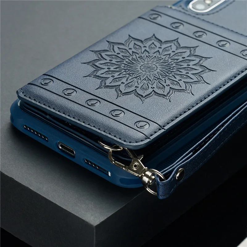 Phone Case for Iphone 6 6S Plus 7 8 X XS Max XR 2019 Cover New Embossed Wallet Leather Card Slot Back Cases 5 5S SE | Мобильные